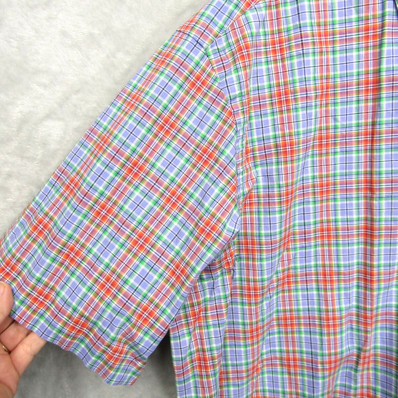Ralph Lauren Shirt Mens XL Extra Large Red Blue Plaid Short Sleeve Button Down - Picture 3 of 10